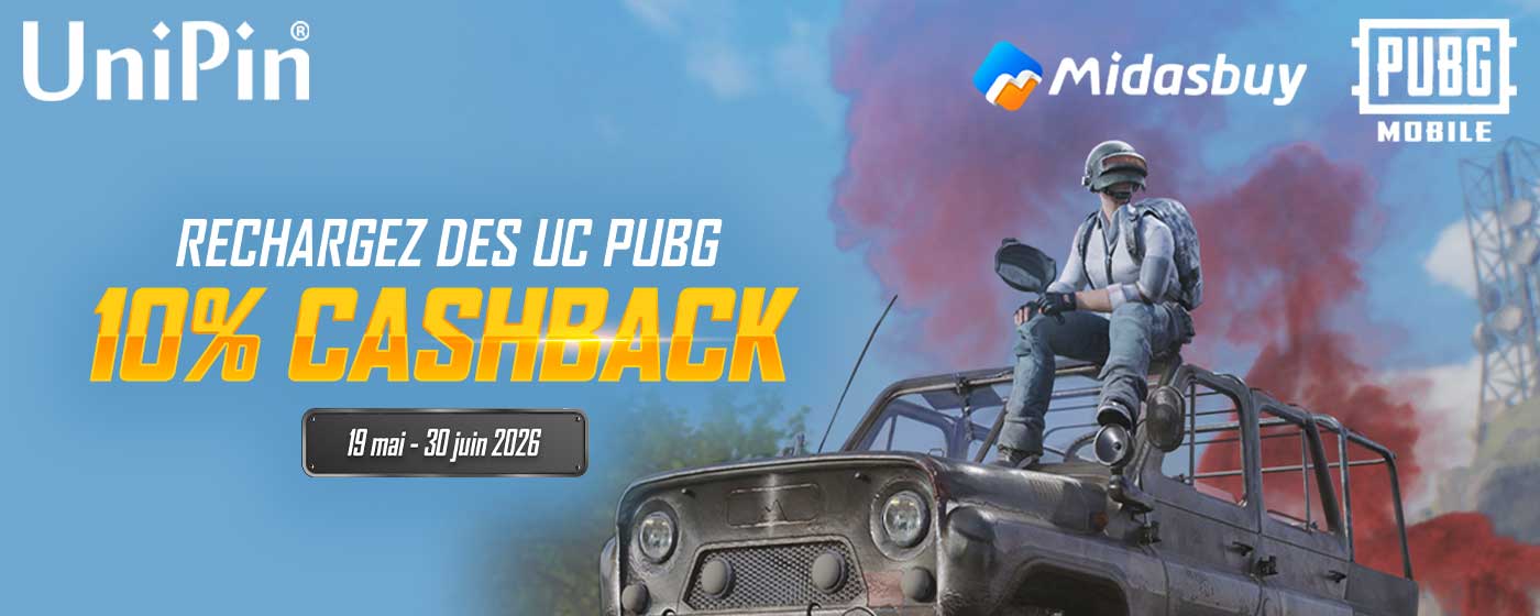 🎮 Rejoins l’escouade et profite de 10 % de cashback sur PUBG UC 💸